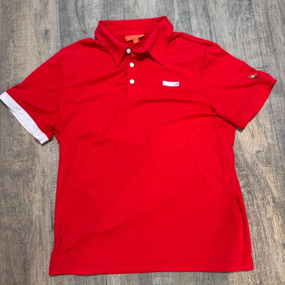 Men's Red Polo Shirt with Contrasting Cuff